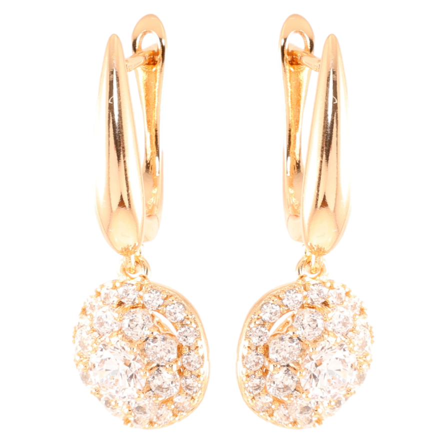 Серьги Xuping Позолота 18K английский замок Подвески с инкрустацией цирконием фото №1