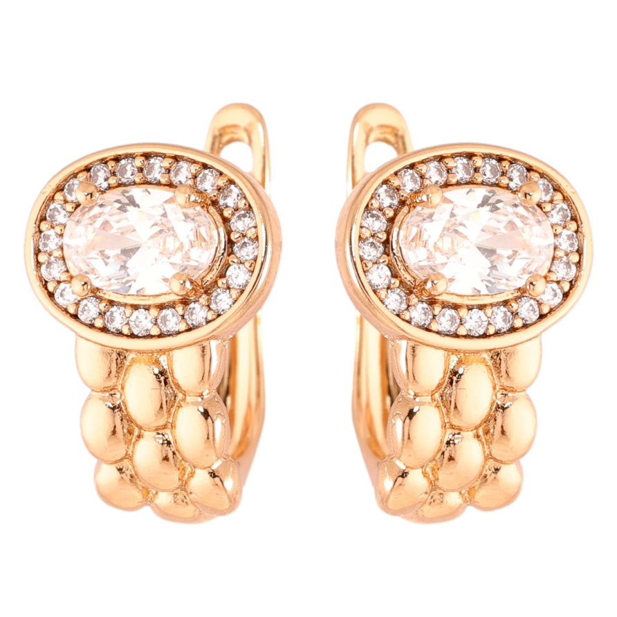Серьги Xuping Позолота 18K английский замок Декоративный узор с цирконием фото №1 Серьги Xuping Позолота 18K английский замок Декоративный узор с цирконием фото №1