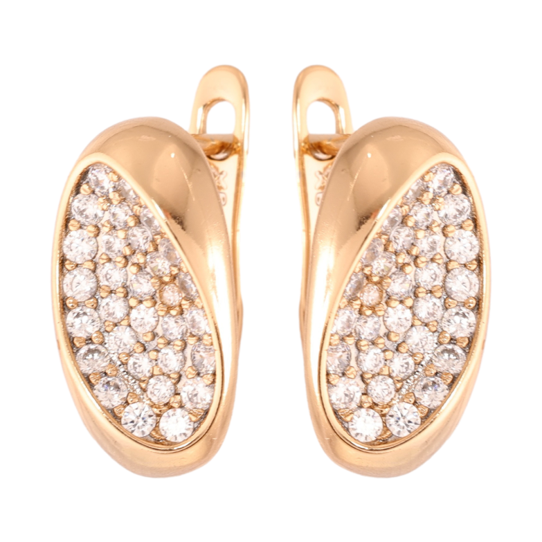 Сережки Xuping Позолота 18K англійський замок Інкрустація цирконієм фото №3 Сережки Xuping Позолота 18K англійський замок Інкрустація цирконієм фото №3