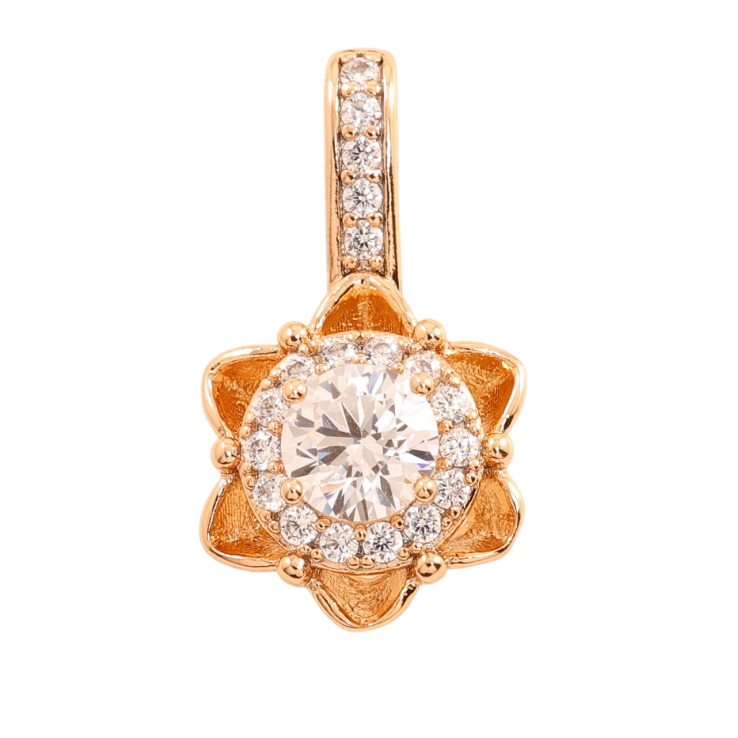 Кулон Xuping Позолота 18K Квіточка з цирконієм для ланцюжка до 3мм фото №22 Кулон Xuping Позолота 18K Квіточка з цирконієм для ланцюжка до 3мм фото №22