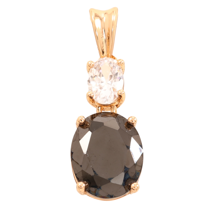 Кулон Xuping Позолота 18K Черный и белый фианиты для цепочки до 2мм фото №5 Кулон Xuping Позолота 18K Черный и белый фианиты для цепочки до 2мм фото №5
