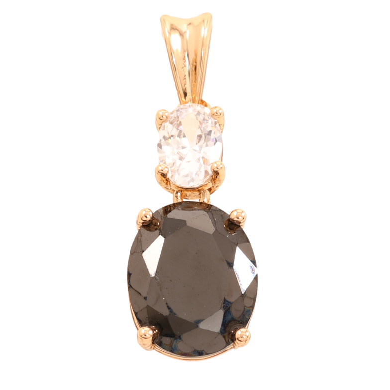 Кулон Xuping Позолота 18K Черный и белый фианиты для цепочки до 2мм фото №1 Кулон Xuping Позолота 18K Черный и белый фианиты для цепочки до 2мм фото №1