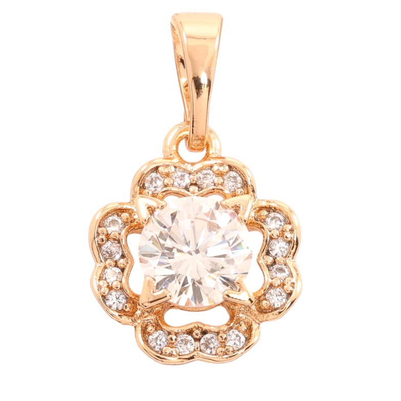 Кулон Xuping Позолота 18K «Квіточка з цирконієм» для ланцюжка до 5мм фото №5 Кулон Xuping Позолота 18K «Квіточка з цирконієм» для ланцюжка до 5мм фото №5