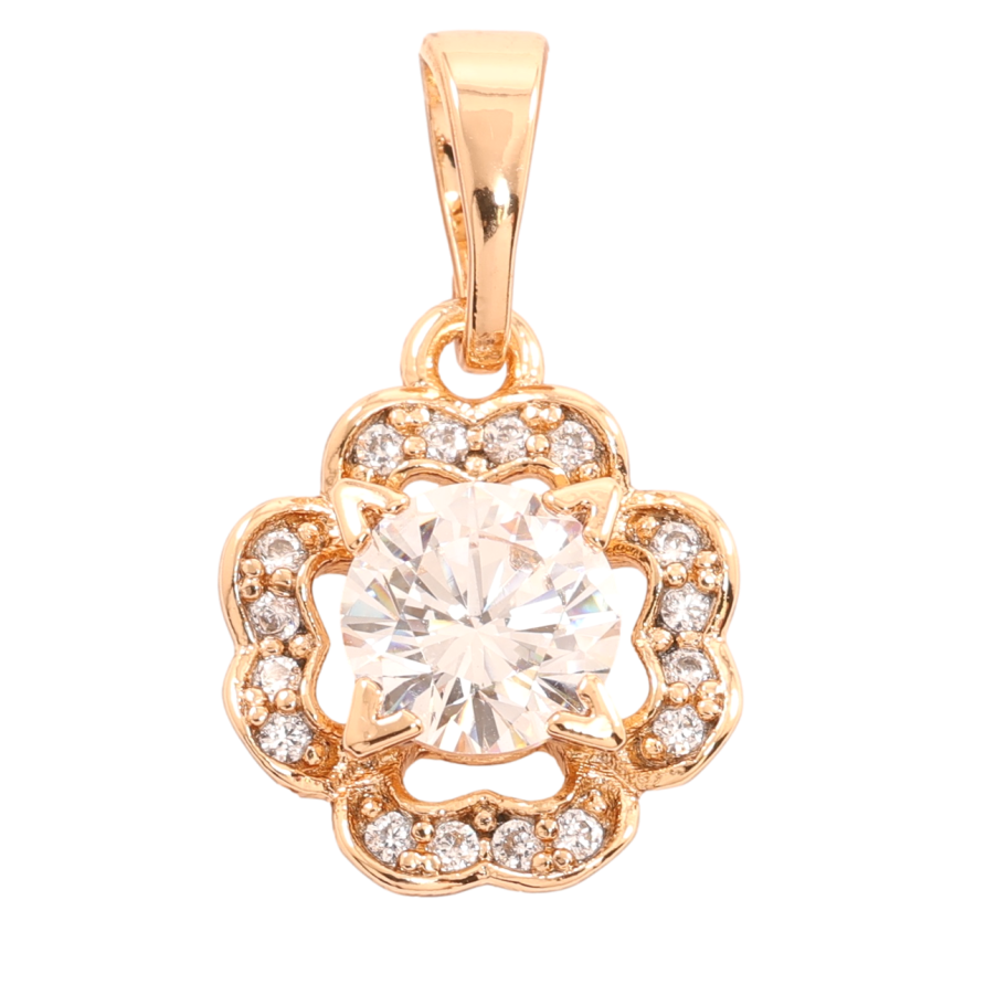 Кулон Xuping Позолота 18K «Квіточка з цирконієм» для ланцюжка до 5мм фото №1 Кулон Xuping Позолота 18K «Квіточка з цирконієм» для ланцюжка до 5мм фото №1
