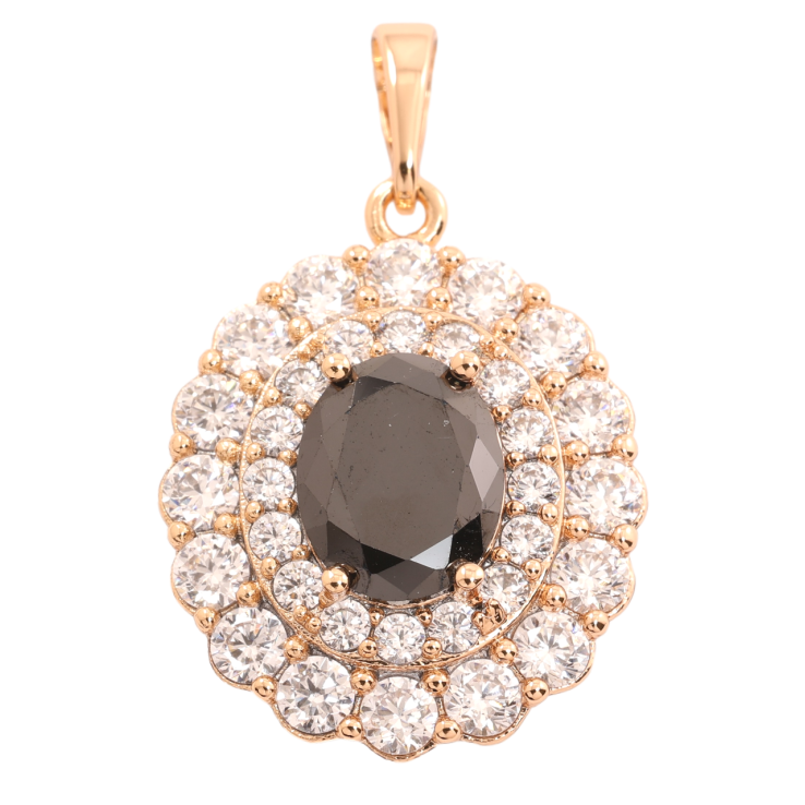 Кулон Xuping Позолота 18K «Інкрустація цирконієм з чорним фіанітом» для ланцюжка до 6мм фото №12 Кулон Xuping Позолота 18K «Інкрустація цирконієм з чорним фіанітом» для ланцюжка до 6мм фото №12