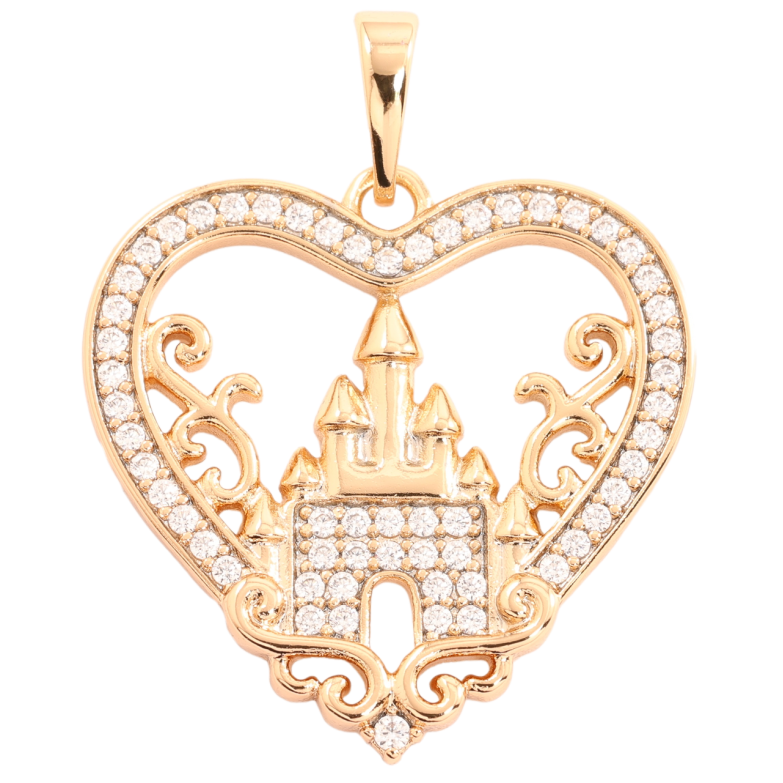 Кулон Xuping Позолота 18K «Казковий замок у сердечку з цирконієм» для ланцюжка до 6мм фото №23 Кулон Xuping Позолота 18K «Казковий замок у сердечку з цирконієм» для ланцюжка до 6мм фото №23