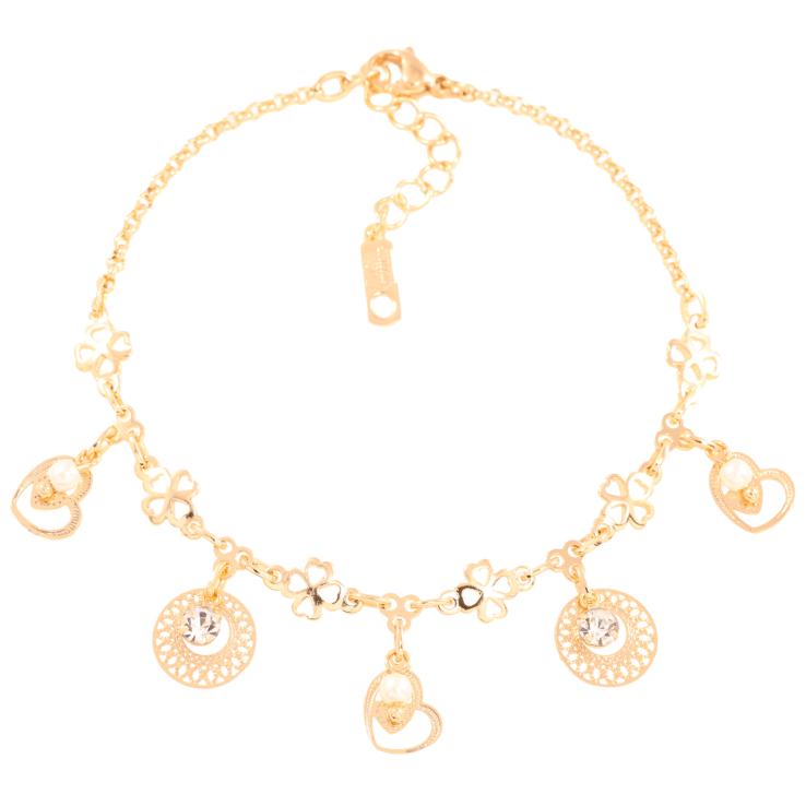 Браслет Xuping Позолота 18K Цепочка с декоративными подвесками длинна с доп.цепочкой 18-21см х 2мм фото №23 Браслет Xuping Позолота 18K Цепочка с декоративными подвесками длинна с доп.цепочкой 18-21см х 2мм фото №23
