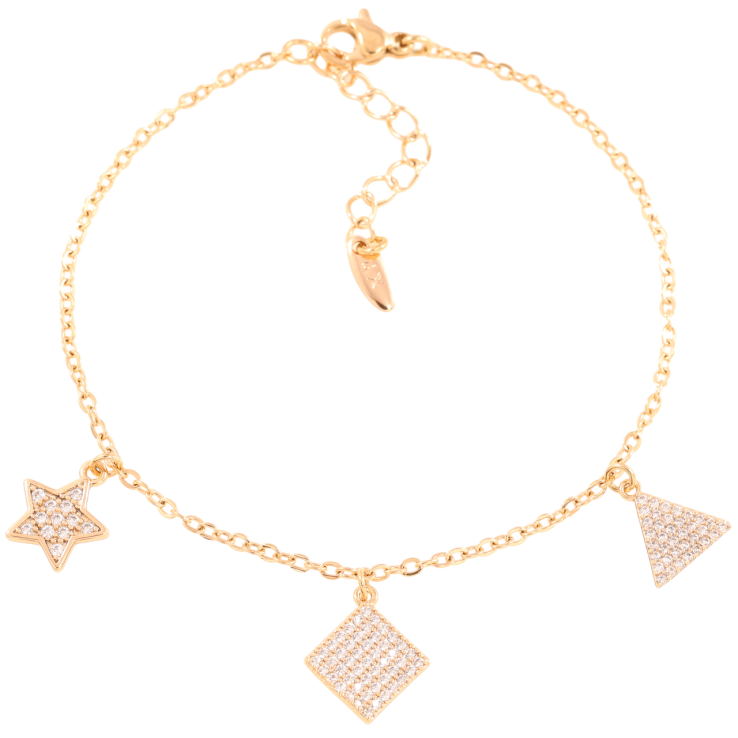 Браслет Xuping Позолота 18K Цепочка с подвесками длинна с доп.цепочкой 17.5-20.5см х 1.5мм фото №19 Браслет Xuping Позолота 18K Цепочка с подвесками длинна с доп.цепочкой 17.5-20.5см х 1.5мм фото №19