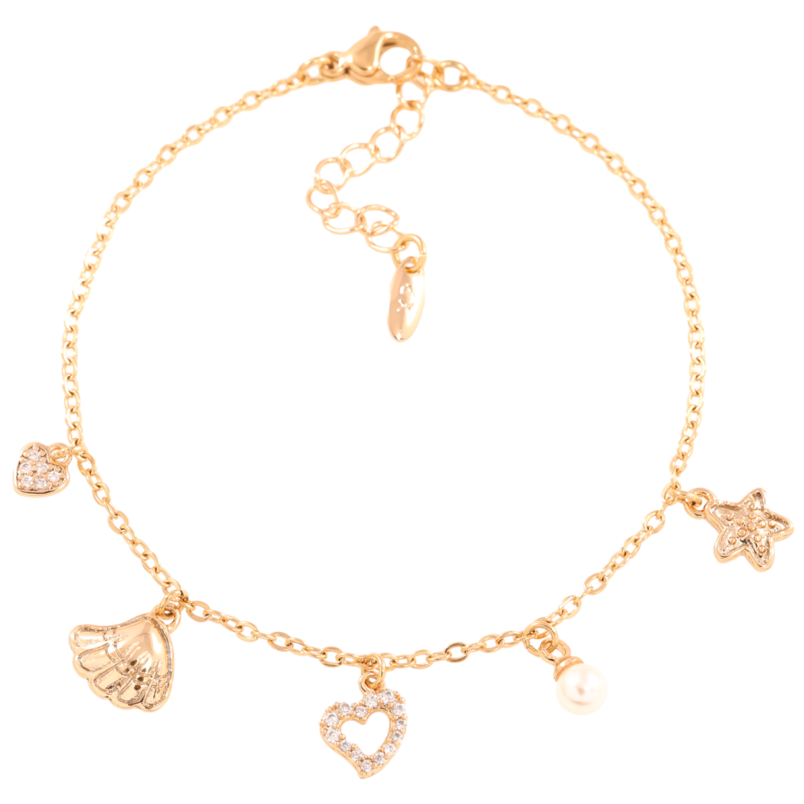 Браслет Xuping Позолота 18K Цепочка с подвесками длинна с доп.цепочкой 17-20.5см х 1.5мм фото №1 Браслет Xuping Позолота 18K Цепочка с подвесками длинна с доп.цепочкой 17-20.5см х 1.5мм фото №1