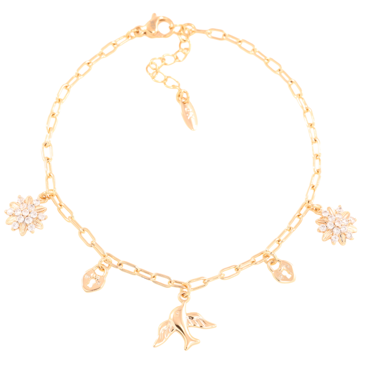 Браслет Xuping Позолота 18K Цепочка с подвесками длинна с доп.цепочкой 18-21.5см х 2.5мм фото №18 Браслет Xuping Позолота 18K Цепочка с подвесками длинна с доп.цепочкой 18-21.5см х 2.5мм фото №18