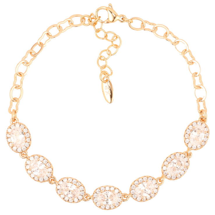 Браслет Xuping Позолота 18K Цепочка с кристальными звеньями длинна с доп.цепочкой 17-20.5см х 4мм фото №9 Браслет Xuping Позолота 18K Цепочка с кристальными звеньями длинна с доп.цепочкой 17-20.5см х 4мм фото №9