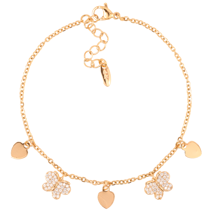 Браслет Xuping Позолота 18K Цепочка с подвесками длинна с доп.цепочкой 17.5-20.5см х 1.5мм фото №6