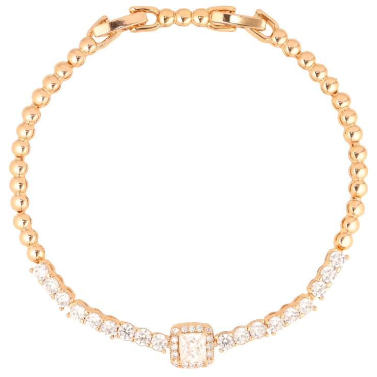 Браслет Xuping Позолота 18K Кристальная дорожка с вставкой длинна с доп.замком 17.5,19.5см х 3мм фото №2 Браслет Xuping Позолота 18K Кристальная дорожка с вставкой длинна с доп.замком 17.5,19.5см х 3мм фото №2