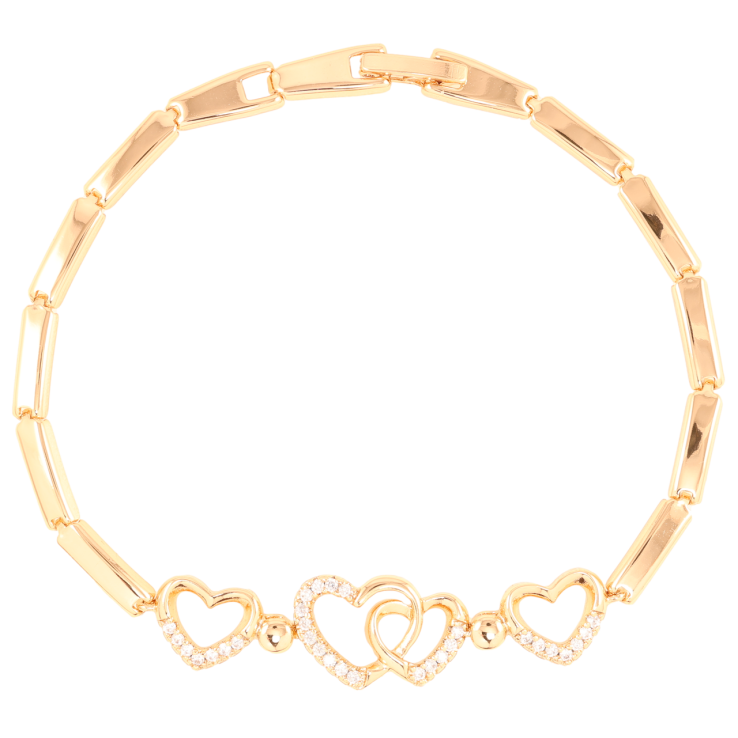 Браслет Xuping Позолота 18K Сердечки с цирконием длинна 19.5см х 3мм фото №14 Браслет Xuping Позолота 18K Сердечки с цирконием длинна 19.5см х 3мм фото №14