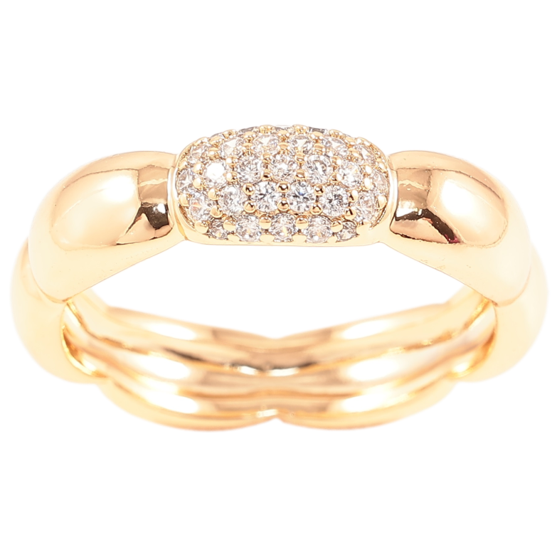 Каблучка Xuping Позолота 18K «Фігурна шинка з інкрустацією цирконієм, шир. 5мм» фото №16