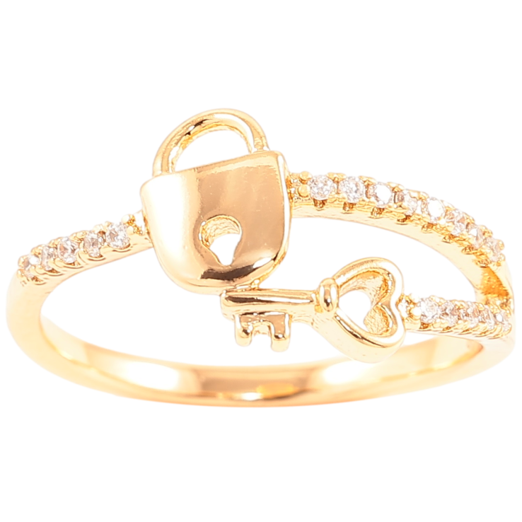 Каблучка Xuping Позолота 18K «Замочок з ключиком» фото №20 Каблучка Xuping Позолота 18K «Замочок з ключиком» фото №20
