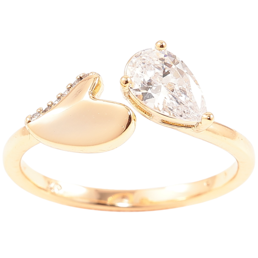 Кольцо Xuping Позолота 18K Сердечко с фианитом фото №1 Кольцо Xuping Позолота 18K Сердечко с фианитом фото №1