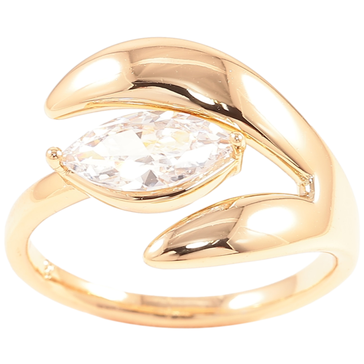 Кольцо Xuping Позолота 18K Кристальный бутон фото №13