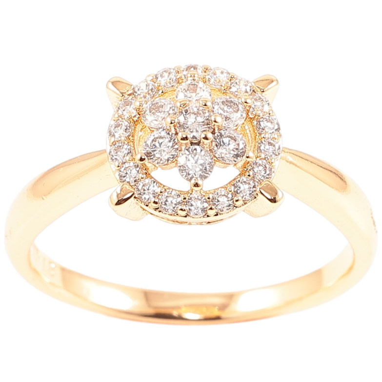 Каблучка Xuping Позолота 18K «Кришталева квіточка в колечку» фото №6 Каблучка Xuping Позолота 18K «Кришталева квіточка в колечку» фото №6
