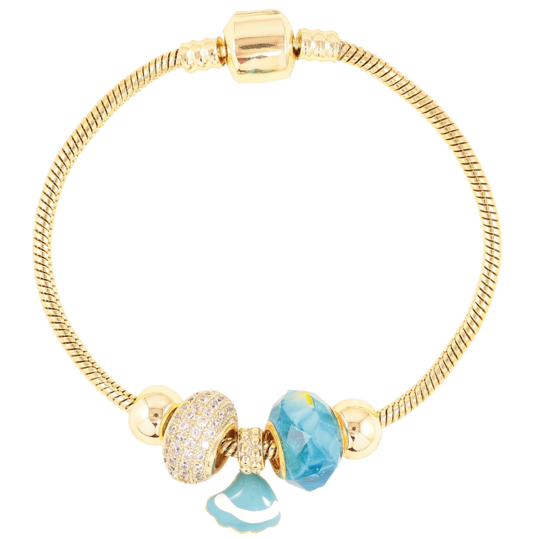 Браслет Xuping Позолота 14K У стилі Pandora Ювелірний шнур з намистинами довжина 18см х 3мм фото №4 Браслет Xuping Позолота 14K У стилі Pandora Ювелірний шнур з намистинами довжина 18см х 3мм фото №4