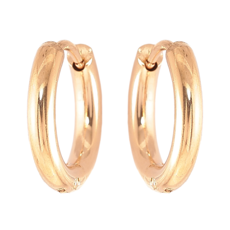 Серьги Xuping TTM Stainless Steel цвет 18K колечки Классика, шир. 2.5мм ø 15мм фото №3