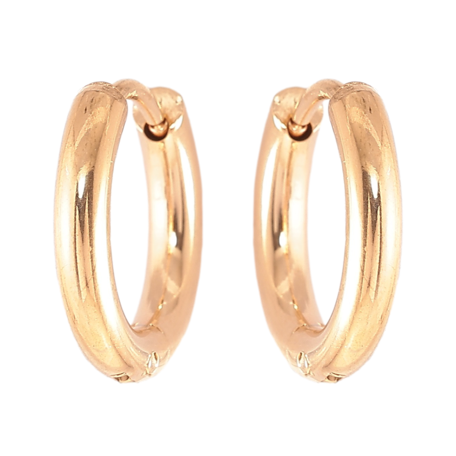 Серьги Xuping TTM Stainless Steel цвет 18K колечки Классика, шир. 2.5мм ø 15мм фото №1 Серьги Xuping TTM Stainless Steel цвет 18K колечки Классика, шир. 2.5мм ø 15мм фото №1