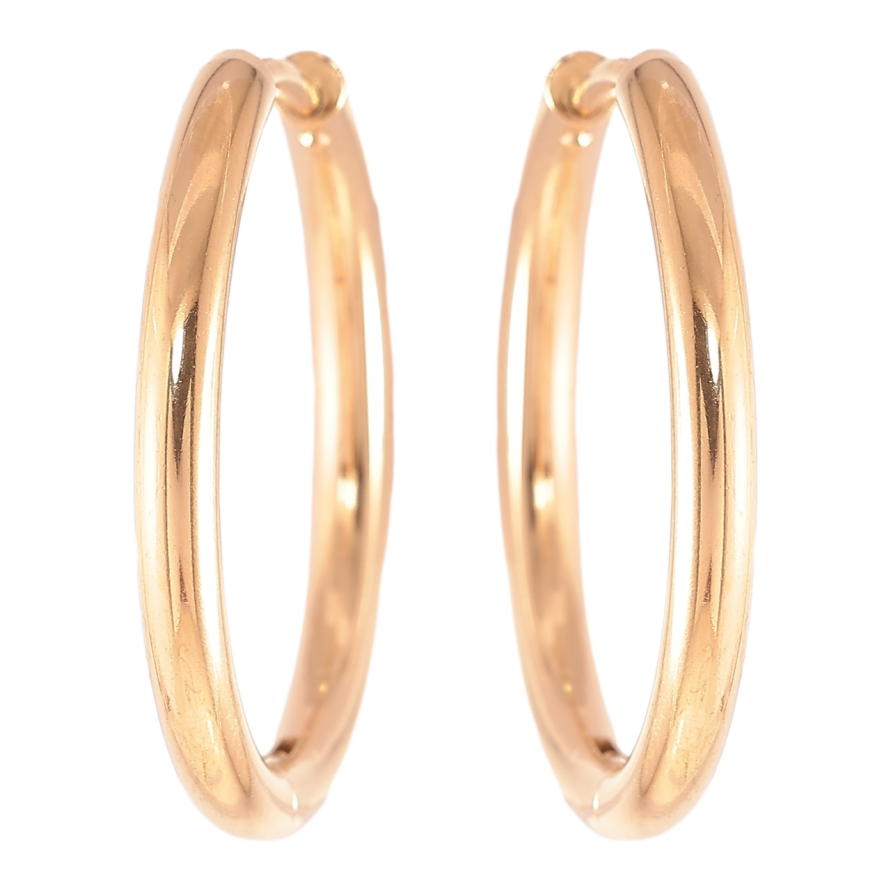 Серьги Xuping TTM Stainless Steel цвет 18K колечки Классика, шир. 2.4мм ø 25мм фото №1 Серьги Xuping TTM Stainless Steel цвет 18K колечки Классика, шир. 2.4мм ø 25мм фото №1