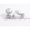 Серьги Xuping TTM Stainless Steel цвет Родий пусеты Фигурные с жемчужными вставками фото №2