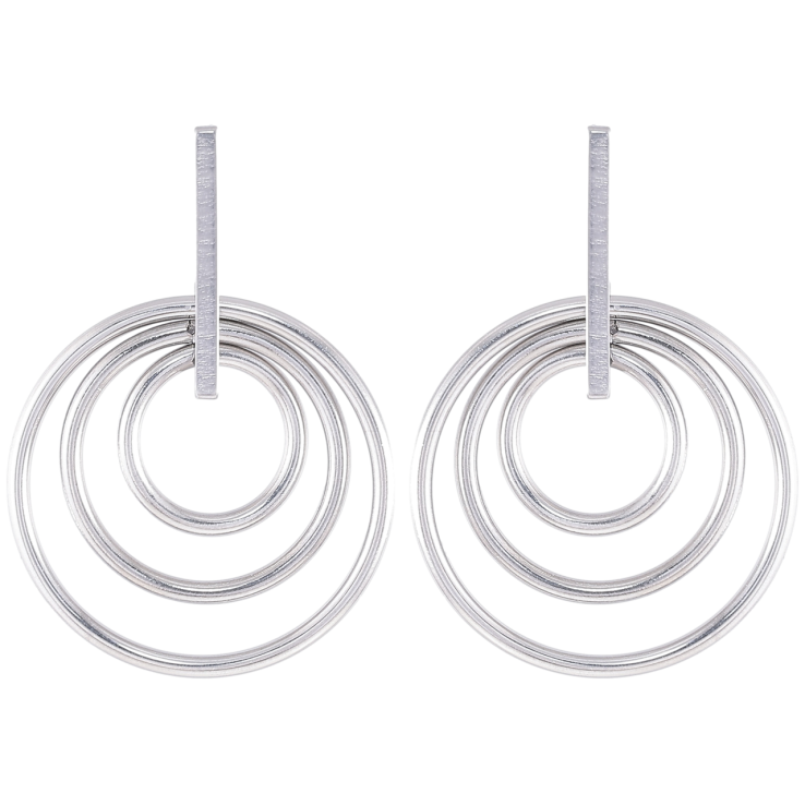 Серьги Xuping TTM Stainless Steel цвет Родий пусеты Кольца фото №6