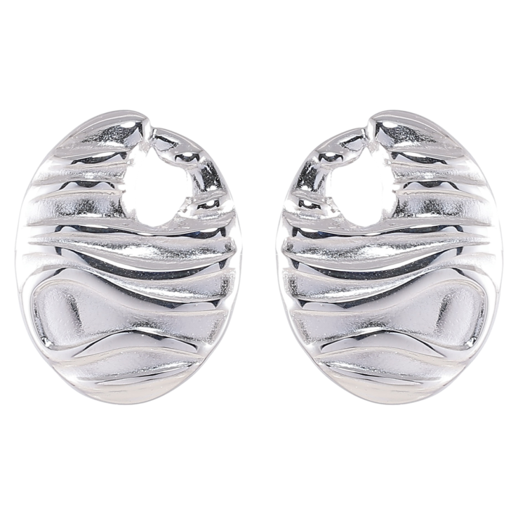 Серьги Xuping TTM Stainless Steel цвет Родий пусеты Декоративный узор фото №6