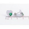 Серьги Xuping TTM Stainless Steel цвет Родий пусеты Сердечки с зелеными кристаллами фото №2 Серьги Xuping TTM Stainless Steel цвет Родий пусеты Сердечки с зелеными кристаллами фото №2