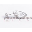 Серьги Xuping TTM Stainless Steel цвет Родий пусеты Романтичные подвески с белой эмалью и жемчужинами фото №2