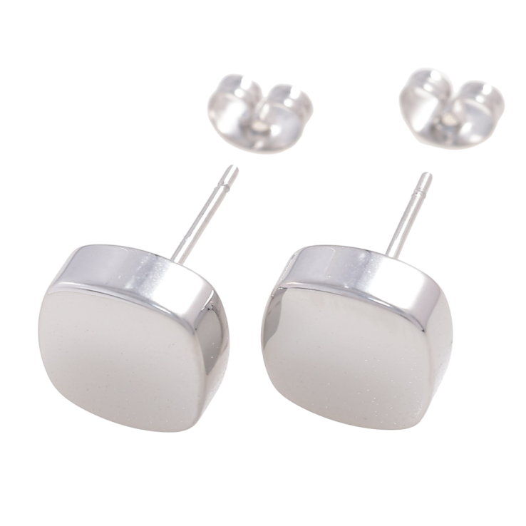 Серьги Xuping TTM Stainless Steel цвет Родий пусеты Квадратные 10х10мм фото №7