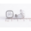 Серьги Xuping TTM Stainless Steel цвет Родий пусеты Ромбы с жемчужными вставками 13х13мм фото №2 Серьги Xuping TTM Stainless Steel цвет Родий пусеты Ромбы с жемчужными вставками 13х13мм фото №2