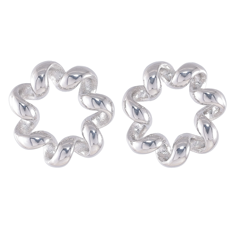 Серьги Xuping TTM Stainless Steel цвет Родий пусеты Спиральки фото №7