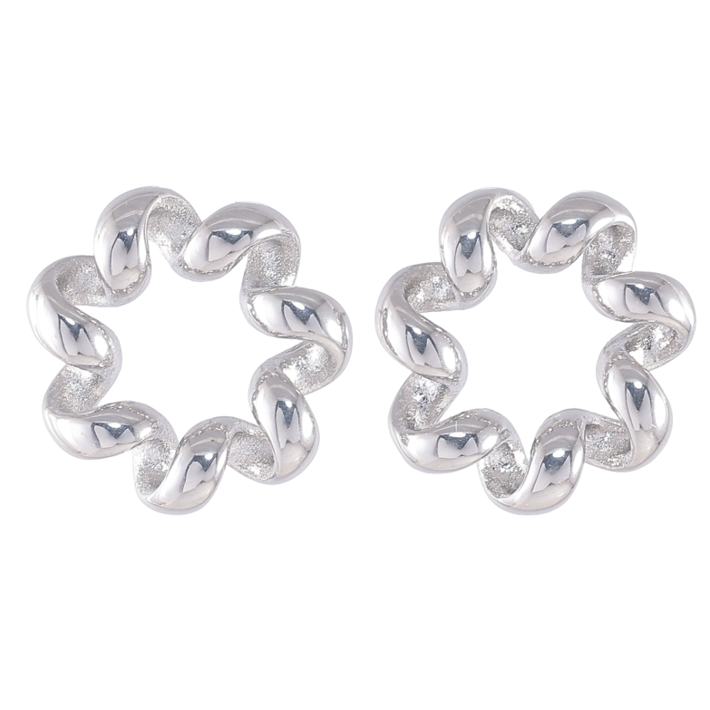 Сережки Xuping TTM Stainless Steel колір Родій пусети «Спіральки» фото №6 Сережки Xuping TTM Stainless Steel колір Родій пусети «Спіральки» фото №6