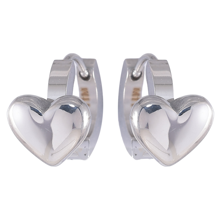 Серьги Xuping TTM Stainless Steel цвет Родий колечки Сердечки фото №21