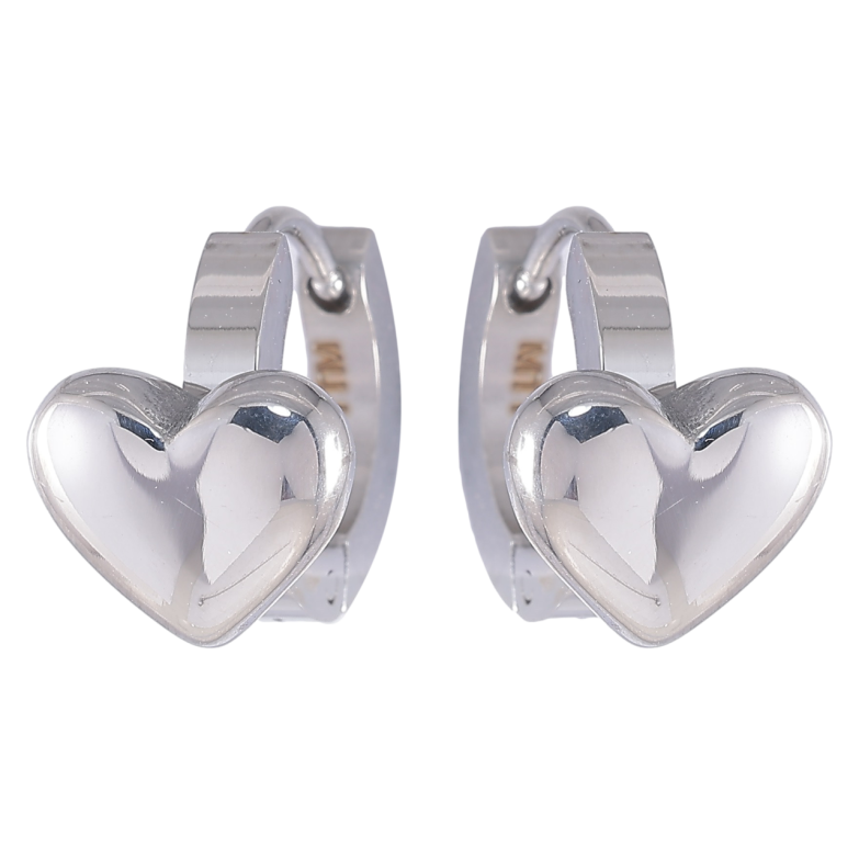 Сережки Xuping TTM Stainless Steel колір Родій колечка «Сердечка» фото №10