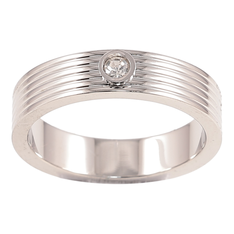 Кольцо Xuping TTM Stainless Steel Цвет Родий Узор с цирконием, шир. 5мм фото №1 Кольцо Xuping TTM Stainless Steel Цвет Родий Узор с цирконием, шир. 5мм фото №1