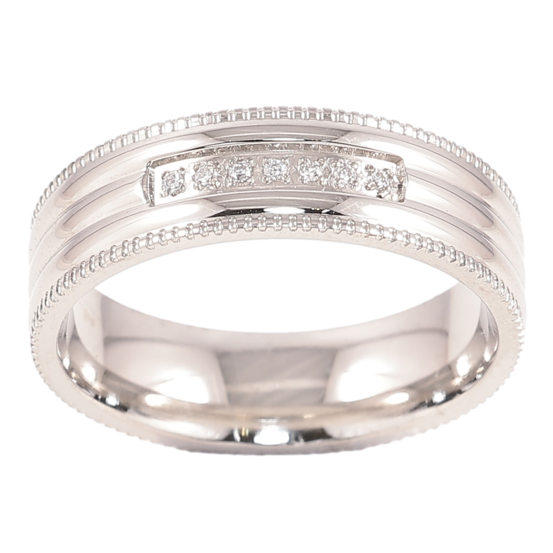 Каблучка Xuping TTM Stainless Steel Колір Родій «Декоративний візерунок з цирконієм, шир. 6мм» фото №4 Каблучка Xuping TTM Stainless Steel Колір Родій «Декоративний візерунок з цирконієм, шир. 6мм» фото №4