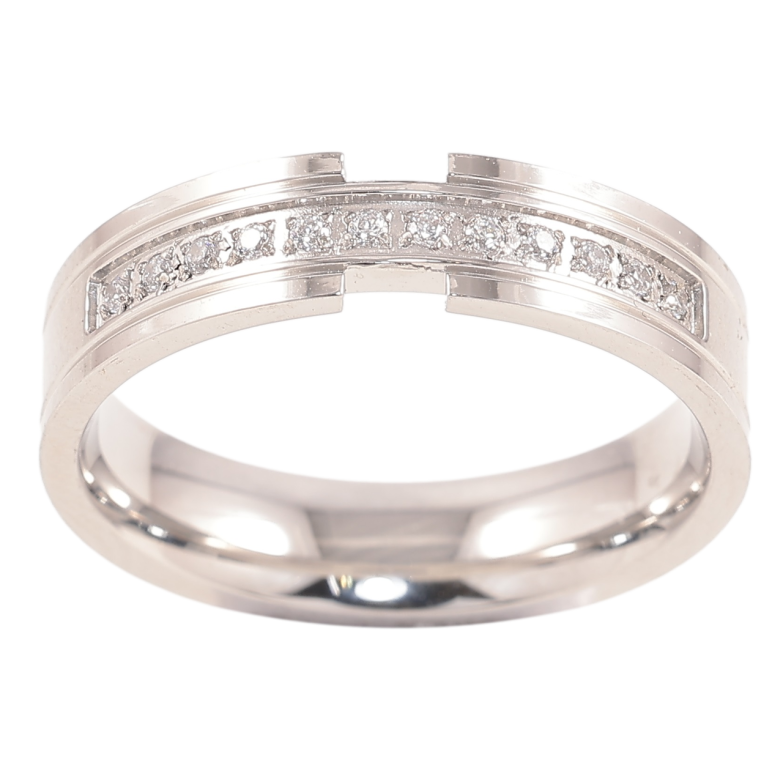 Каблучка Xuping TTM Stainless Steel Колір Родій «Доріжка цирконію, шир. 5мм» фото №3 Каблучка Xuping TTM Stainless Steel Колір Родій «Доріжка цирконію, шир. 5мм» фото №3