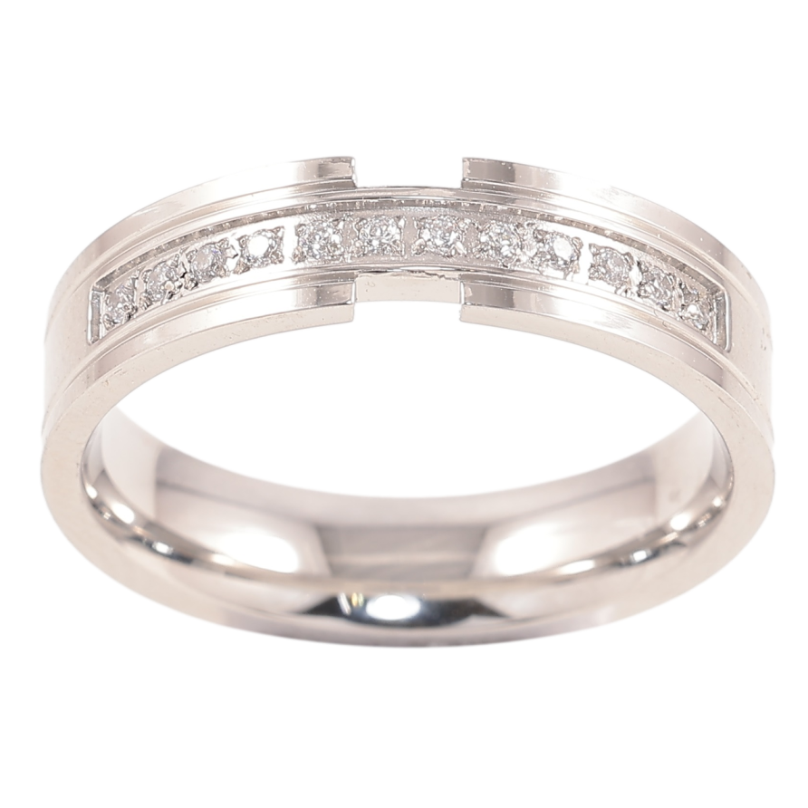 Кольцо Xuping TTM Stainless Steel Цвет Родий Дорожка циркония, шир. 5мм фото №1 Кольцо Xuping TTM Stainless Steel Цвет Родий Дорожка циркония, шир. 5мм фото №1