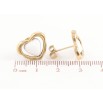 Серьги Xuping TTM Stainless Steel цвет 14K пусеты Сердечки с белой эмалью фото №2