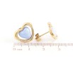 Серьги Xuping TTM Stainless Steel цвет 14K пусеты Сердечки с голубой эмалью фото №2
