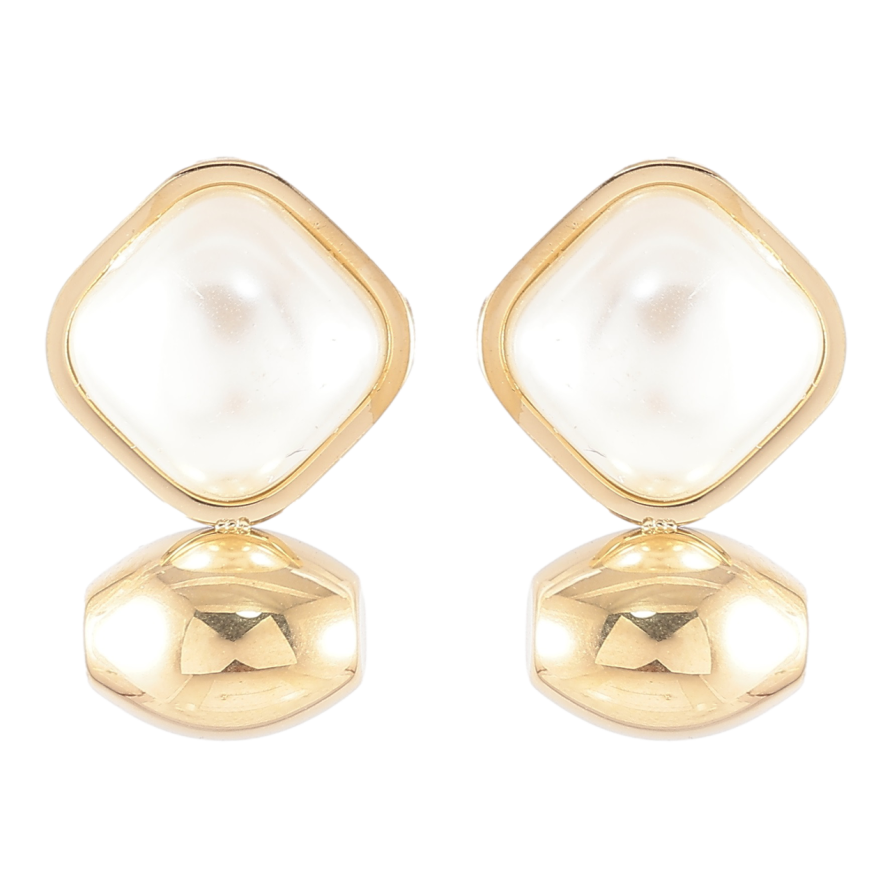 Серьги Xuping TTM Stainless Steel цвет 14K пусеты Фигурные с жемчужными вставками фото №1 Серьги Xuping TTM Stainless Steel цвет 14K пусеты Фигурные с жемчужными вставками фото №1