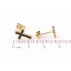 Сережки Xuping TTM Stainless Steel колір 14K пусети «Хрестики з чорною емаллю» фото №2 Сережки Xuping TTM Stainless Steel колір 14K пусети «Хрестики з чорною емаллю» фото №2