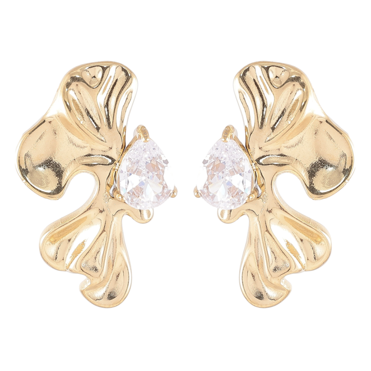 Серьги Xuping TTM Stainless Steel цвет 14K пусеты Декоративные с кристаллами фото №17