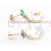 Серьги Xuping TTM Stainless Steel цвет 14K пусеты Круглые подвески с ассиметричным узором фото №2
