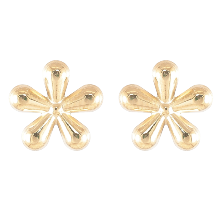 Серьги Xuping TTM Stainless Steel цвет 14K пусеты Цветочки фото №18