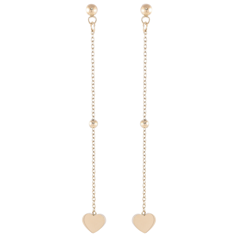 Серьги Xuping TTM Stainless Steel цвет 14K пусеты Подвески сердечки на цепочках фото №3